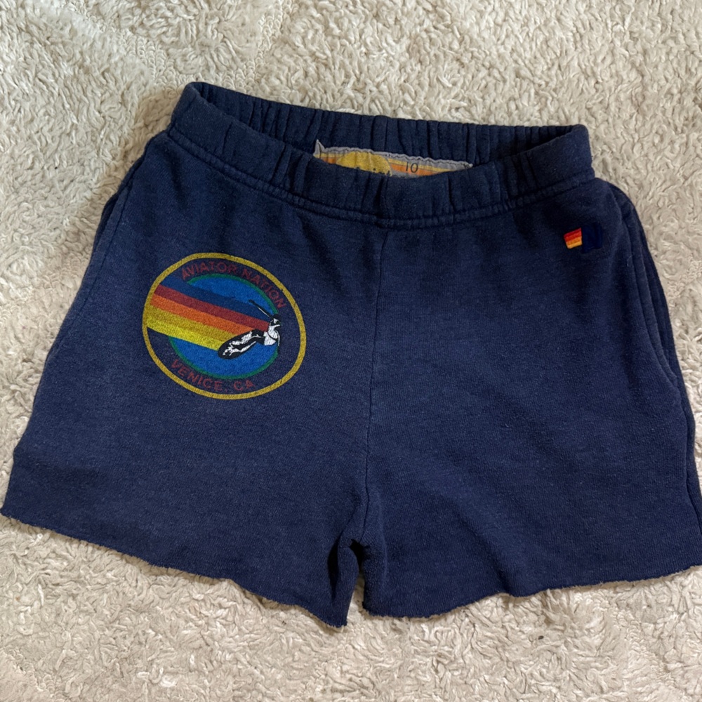 Aviator Nation Navy Sweatshorts Boys Size 10